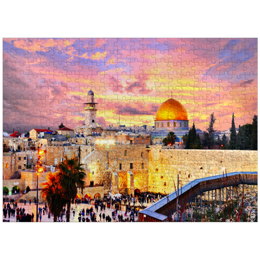 puzzleplate Skyline of the Old City at the Western Wall and the Temple Mount in Jerusalem Israel 300 Jigsaw Puzzle