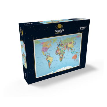 Color world map - borders, countries, roads and cities 1000 Jigsaw Puzzle box view2