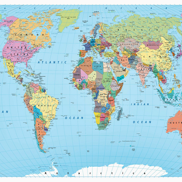 Color world map - borders, countries, roads and cities 500 Jigsaw Puzzle 3D Modell