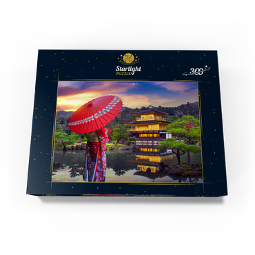 Woman in Traditional Japanese Kimono Kinkakuji Temple Kyoto Japan 300 Jigsaw Puzzle box view3