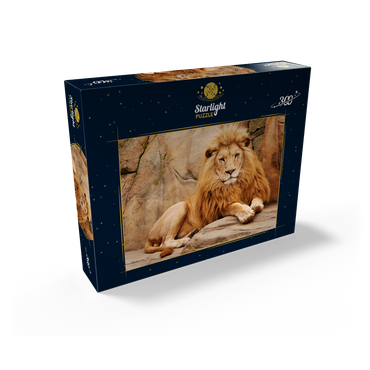 A lion relaxing on a stone 300 Jigsaw Puzzle box view2