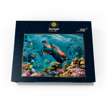 Underwater world with turtle and corals 300 Jigsaw Puzzle box view3