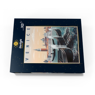 Venice Italy art deco style vintage poster illustration 300 Jigsaw Puzzle box view3