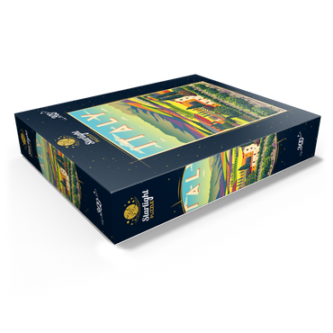 Romantic rural landscape Italy art deco style vintage poster illustration 300 Jigsaw Puzzle box view1