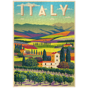 puzzleplate Romantic rural landscape Italy art deco style vintage poster illustration 300 Jigsaw Puzzle