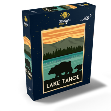 Lake Tahoe National Park art deco style vintage poster illustration 300 Jigsaw Puzzle box view2