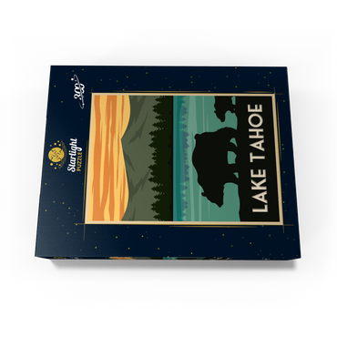 Lake Tahoe National Park art deco style vintage poster illustration 300 Jigsaw Puzzle box view3