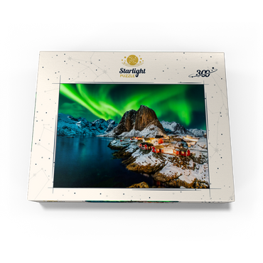 Aurora borealis over Hamnoy in Norway 300 Jigsaw Puzzle box view3