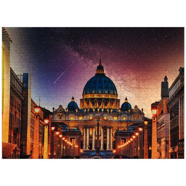 puzzleplate Vatican City. Illuminated St. Peters Basilica in Vatican City by Night 300 Jigsaw Puzzle
