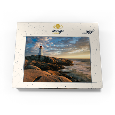 Sunset at Peggys Cove Lighthouse Nova Scotia Canada 300 Jigsaw Puzzle box view3