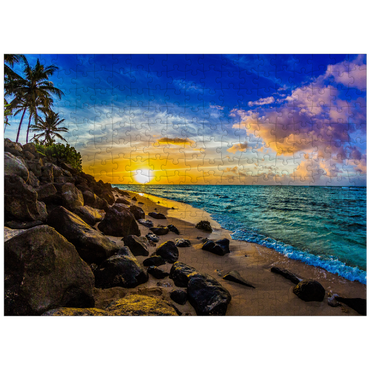 puzzleplate Beautiful Hawaiian sunset on the north coast of Oahu 300 Jigsaw Puzzle