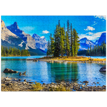 puzzleplate Spirit Island in Maligne Lake - Jasper National Park Canada 300 Jigsaw Puzzle