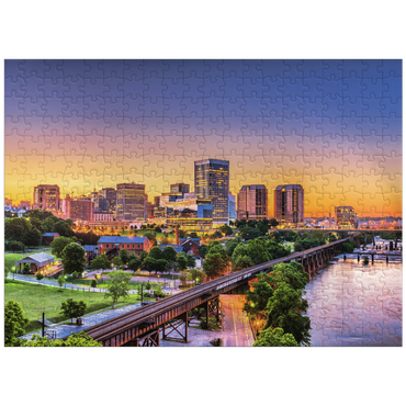 puzzleplate Richmond, Virginia, USA, downtown skyline by the river at dusk 300 Jigsaw Puzzle