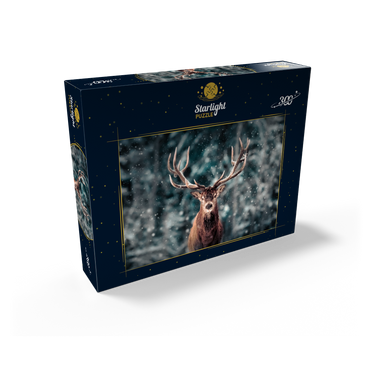 Noble deer in winter snow forest 300 Jigsaw Puzzle box view2