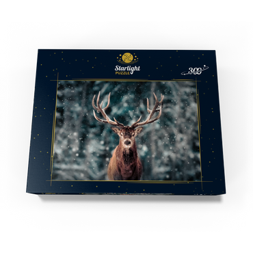 Noble deer in winter snow forest 300 Jigsaw Puzzle box view3