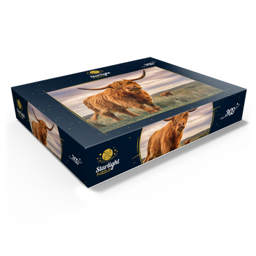 Strict pair of Highland cows caught on the north coast of Scotland 300 Jigsaw Puzzle box view1