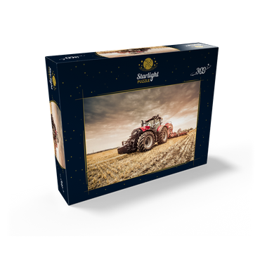 Modern red tractor during seeding 300 Jigsaw Puzzle box view2