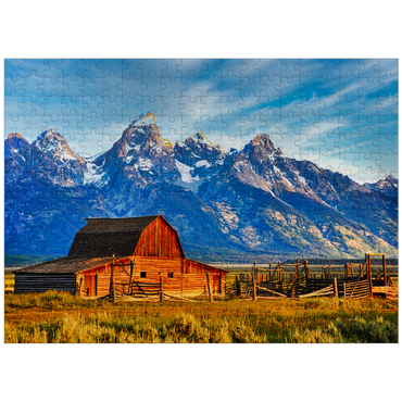 puzzleplate Barn on Mormon Run, Wyoming most popular barn in Jackson Hole 300 Jigsaw Puzzle
