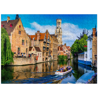 puzzleplate Historical city center with canal in Bruges, West Flanders, Belgium 300 Jigsaw Puzzle