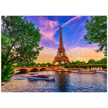puzzleplate The Eiffel Tower and Seine River at sunset in Paris, France 300 Jigsaw Puzzle