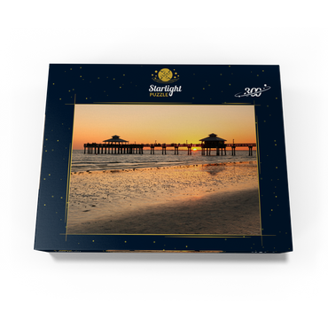 Sunset at the pier in Fort Myers Beach on the Gulf Coast, Florida, USA 300 Jigsaw Puzzle box view3