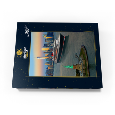Harbor Entrance with the Statue of Liberty the Transatlantic Liner Queen Mary 2 300 Jigsaw Puzzle box view3