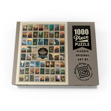 63 American National Parks: by Kenneth Crane, Vintage Poster 1000 Jigsaw Puzzle box view3