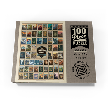 63 American National Parks: by Kenneth Crane, Vintage Poster 100 Jigsaw Puzzle box view3