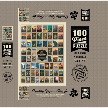 63 American National Parks: by Kenneth Crane, Vintage Poster 100 Jigsaw Puzzle box 3D Modell