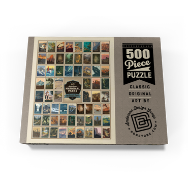 63 American National Parks: by Kenneth Crane, Vintage Poster 500 Jigsaw Puzzle box view3
