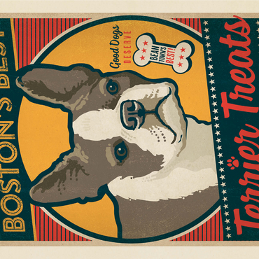 Boston's Best Terrier Treats, Vintage Poster 1000 Jigsaw Puzzle 3D Modell