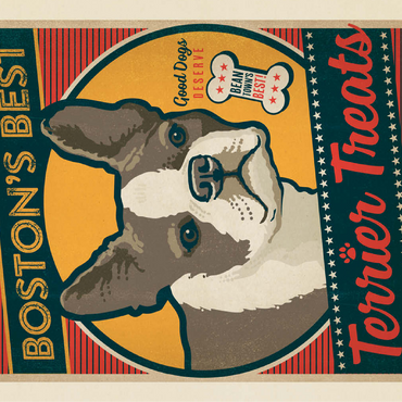 Boston's Best Terrier Treats, Vintage Poster 100 Jigsaw Puzzle 3D Modell