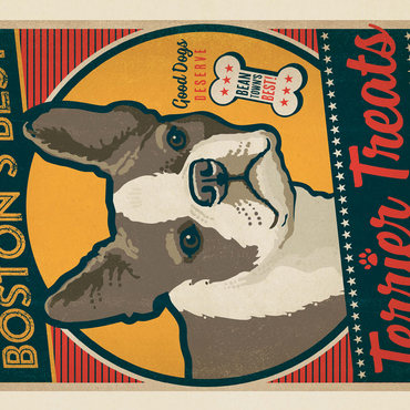 Boston's Best Terrier Treats, Vintage Poster 500 Jigsaw Puzzle 3D Modell