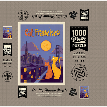 CatFrancisco, Vintage Poster, Vintage Poster 1000 Jigsaw Puzzle box 3D Modell