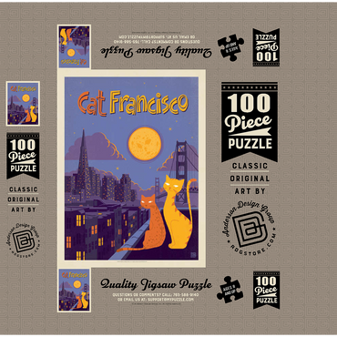 CatFrancisco, Vintage Poster, Vintage Poster 100 Jigsaw Puzzle box 3D Modell