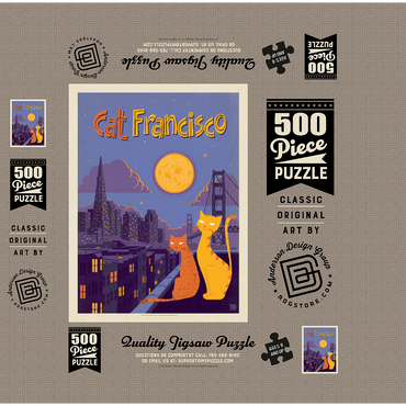 CatFrancisco, Vintage Poster, Vintage Poster 500 Jigsaw Puzzle box 3D Modell