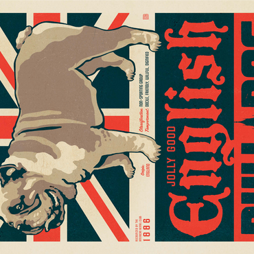 English Bulldog, Vintage Poster 1000 Jigsaw Puzzle 3D Modell