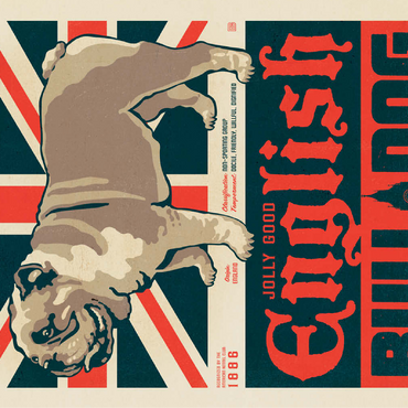 English Bulldog, Vintage Poster 100 Jigsaw Puzzle 3D Modell