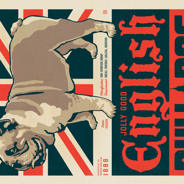 English Bulldog, Vintage Poster 500 Jigsaw Puzzle 3D Modell