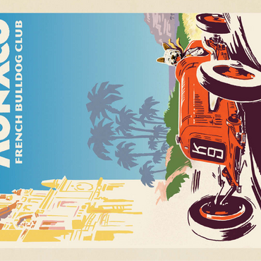 Monaco: French Bulldog Club, Vintage Poster 100 Jigsaw Puzzle 3D Modell