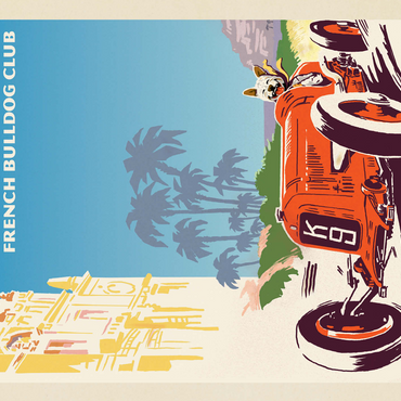 Monaco: French Bulldog Club, Vintage Poster 500 Jigsaw Puzzle 3D Modell