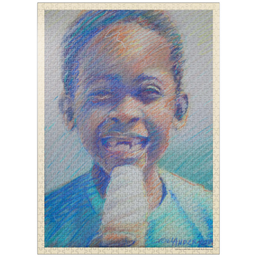 puzzleplate Pastel Drawing: Ice Cream Kid, Vintage Poster 1000 Jigsaw Puzzle
