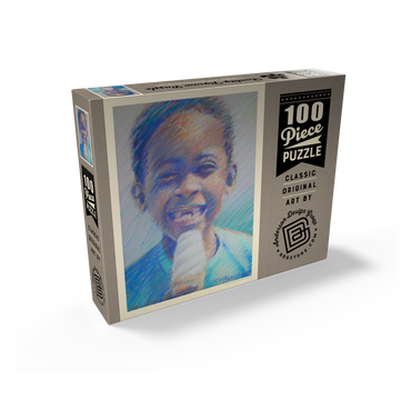 Pastel Drawing: Ice Cream Kid, Vintage Poster 100 Jigsaw Puzzle box view2