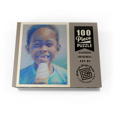 Pastel Drawing: Ice Cream Kid, Vintage Poster 100 Jigsaw Puzzle box view3