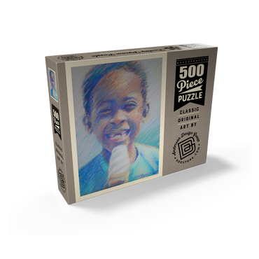 Pastel Drawing: Ice Cream Kid, Vintage Poster 500 Jigsaw Puzzle box view2