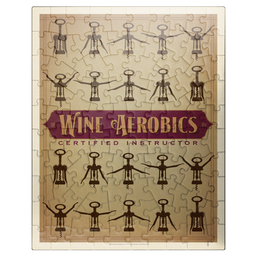 puzzleplate Wine Aerobics, Vintage Poster 100 Jigsaw Puzzle