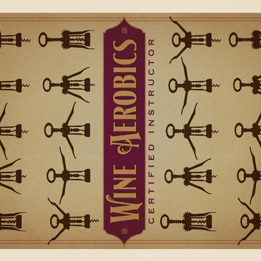 Wine Aerobics, Vintage Poster 500 Jigsaw Puzzle 3D Modell