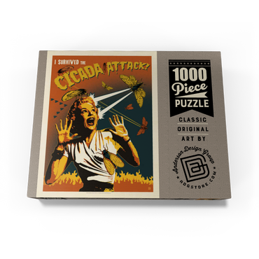 Cicada Invasion: Screaming Woman, Vintage Poster 1000 Jigsaw Puzzle box view3