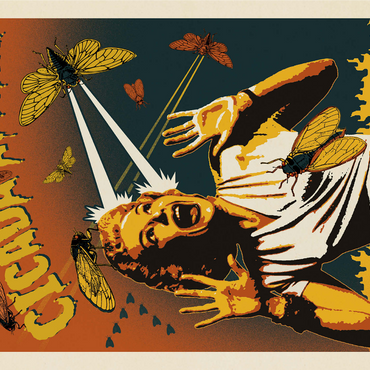 Cicada Invasion: Screaming Woman, Vintage Poster 1000 Jigsaw Puzzle 3D Modell