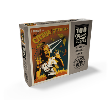 Cicada Invasion: Screaming Woman, Vintage Poster 100 Jigsaw Puzzle box view2
